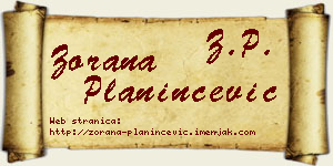 Zorana Planinčević vizit kartica